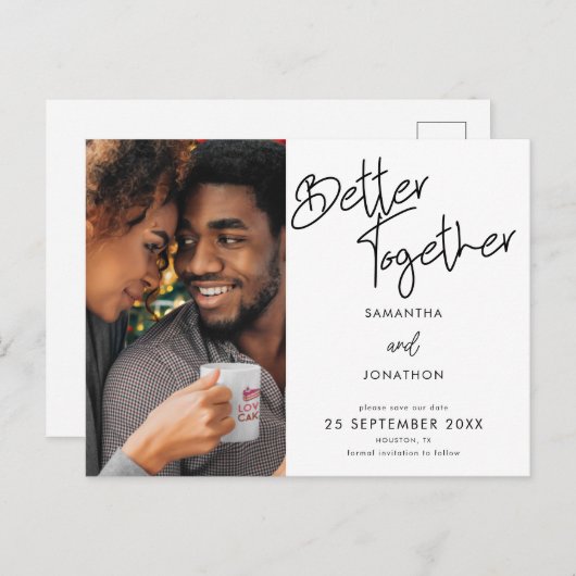 より良い一緒にフォトスクリプト日付を保存 案内ポストカード (正面/裏面)