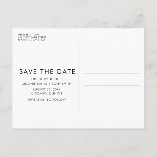 より良い一緒に写真結婚式の日付を保存 案内ポストカード (裏面)