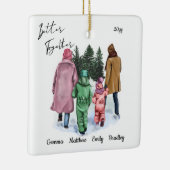 より良い一緒に家族の冬の水の色と名前 セラミックオーナメント (右)