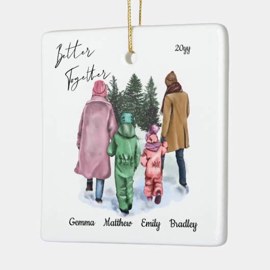 より良い一緒に家族の冬の水の色と名前 セラミックオーナメント (左)