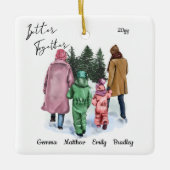 より良い一緒に家族の冬の水の色と名前 セラミックオーナメント (正面)