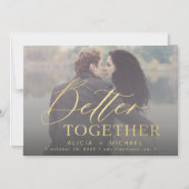 より良い一緒に結婚スクリプトの写真の日付を保存 マグネット招待状 (正面)