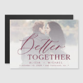 より良い一緒に結婚スクリプトの写真の日付を保存 マグネット招待状 (正面/裏面)