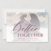 より良い一緒に結婚スクリプトの写真の日付を保存 マグネット招待状 (正面)