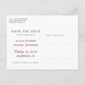 より良い一緒に結婚スクリプトの写真の日付を保存 案内ポストカード (裏面)