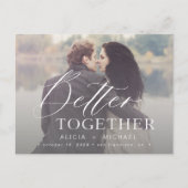 より良い一緒に結婚スクリプトの写真の日付を保存 案内ポストカード (正面)