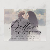 より良い一緒に結婚スクリプトの写真の日付を保存 案内ポストカード (正面)