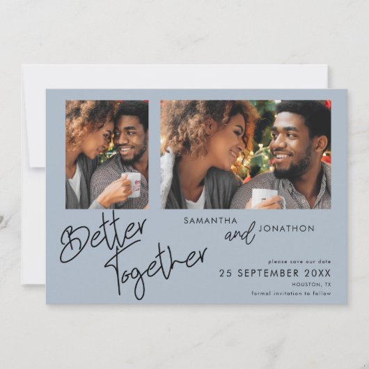 より良い一緒に2つの写真ダスティブルー日付を保存 セーブザデート (正面)