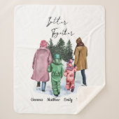 より良い一緒に4の冬の家族の名前 シェルパブランケット (正面)