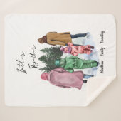 より良い一緒に4の冬の家族の名前 シェルパブランケット (正面(横))