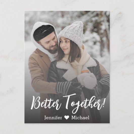 より良い一緒モダンに！書道夫婦の写真 案内ポストカード (正面)