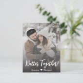 より良い一緒モダンに!書道夫婦の写真 案内ポストカード (スタンド正面)