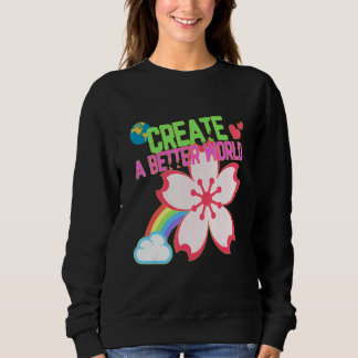 より良い世界を作り出すクリエイティブ引用文 スウェットシャツ