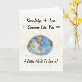 より良い世界水彩地球の卒業カード カード (黄色い花)