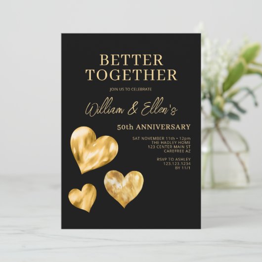 より良い二人 50周年結婚記念日 招待状 (スタンド正面)