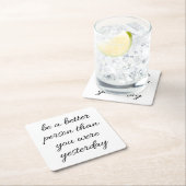 より良い人の紙コースターである スクエアペーパーコースター (インサイチュ)