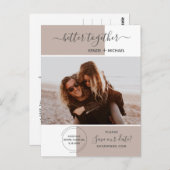 より良い写真の保存日付結婚のモダン ポストカード (正面/裏面)