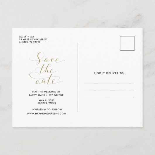 より良い写真モダン日付を保存 案内ポストカード (裏面)