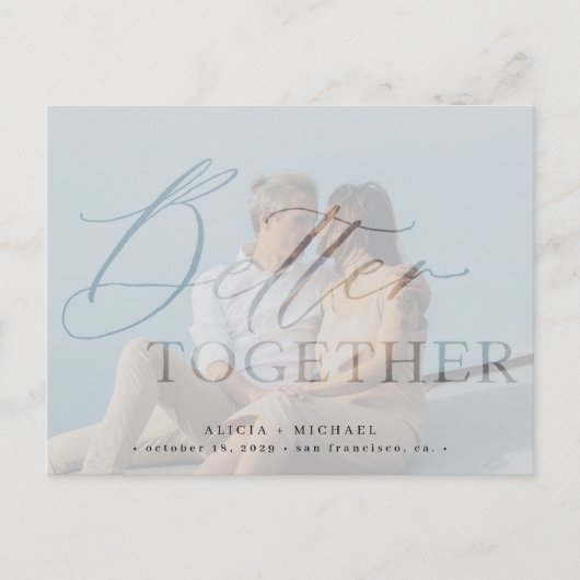 より良い合モダンわせスクリプトの結婚写真 案内ポストカード (正面)