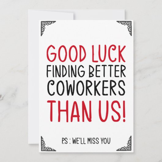 より良い同僚を見つける幸運 招待状 (正面)