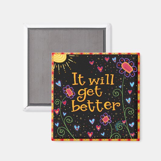 より良い引用文フローラ勇気付けられる マグネット (正面/裏面)