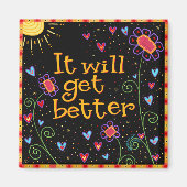 より良い引用文フローラ勇気付けられる マグネット (正面)