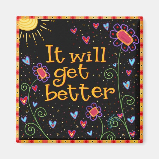 より良い引用文フローラ勇気付けられる マグネット (正面)