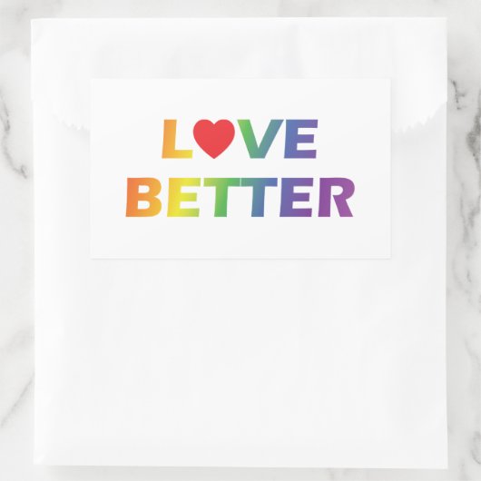 より良い愛 長方形シール (バッグ)