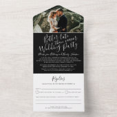 より良い晩婚披露宴RSVP写真白黒 オールインワン招待状 (内側)