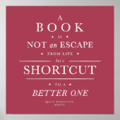 より良い生活へのブックショートカット引用文マゼンタ ポスター (正面)