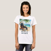 より良い生活アットザビーチ猫好き Tシャツ (正面フル)