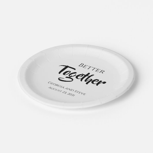 より良い組み合パーソナライズされたわせ結婚の紙プレート ペーパープレート (アングル)