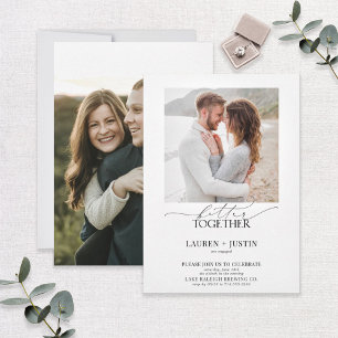 より良い組み合モダンわせ2フォト婚約パーティ 招待状