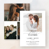 より良い組み合モダンわせ4フォト婚約パーティ 招待状