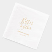より良く一緒に | カップル名カスタムウェディング 箔ナプキン (左)