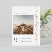 より良く一緒に |スクエアモダンフォト婚約 箔招待状 (立ち正面)