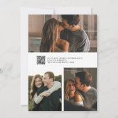 より良く一緒に 現代4ショットQRコードで婚約をシェア 招待状 (裏面)