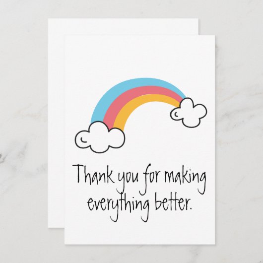 より良感謝していい虹色のカードを作るために サンキューカード (正面/裏面)