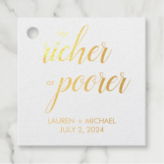 より豊かまたはより貧しいフォイルメッセージカード フェイバータグ