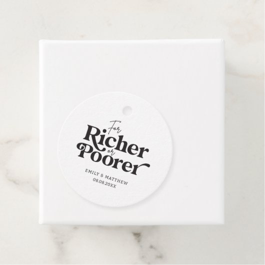 より豊かまたはより貧しい結婚式のレセプションギフトのシンプル フェイバータグ (インサイチュ)