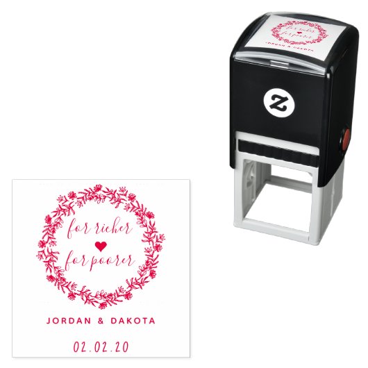 より貧しいカスタム結婚式のために豊かのために日付を保存 セルフインキングスタンプ (インサイチュ)