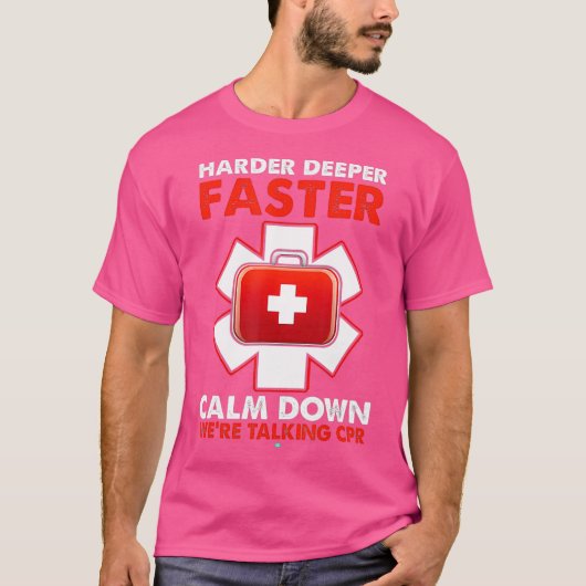 より速く深い落ち着きを話すCPR EMT Tシャツ (正面)