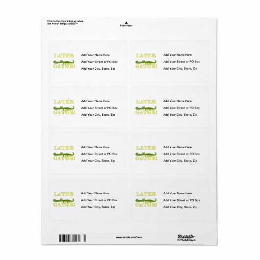 より遅いわに ラベル (フルシート)