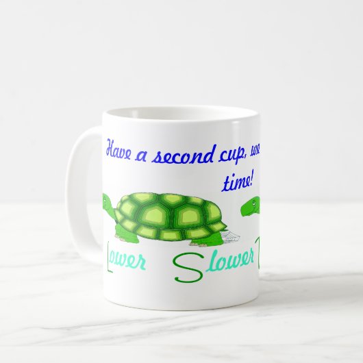 より遅いデラウェア州を下げて下さい コーヒーマグカップ (正面左)