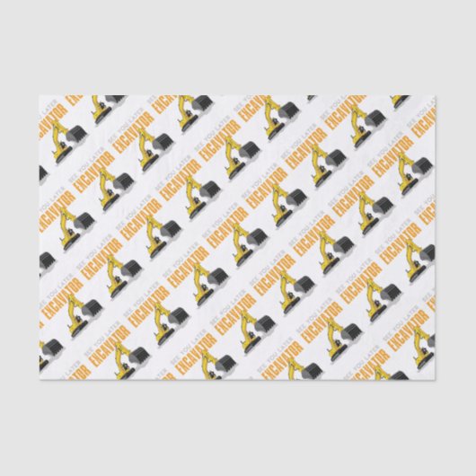 より遅い掘削機の幼児の男の子の子供会って下さい 薄葉紙 (正面)