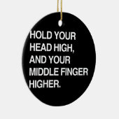 より高いあなたのヘッド高く、あなたの中指を握って下さい セラミックオーナメント (右)