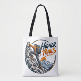 より高いトレイルへ 山の登山アドベンチャー トートバッグ
