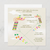 より高く-凧の誕生日の招待状4 招待状 (正面/裏面)