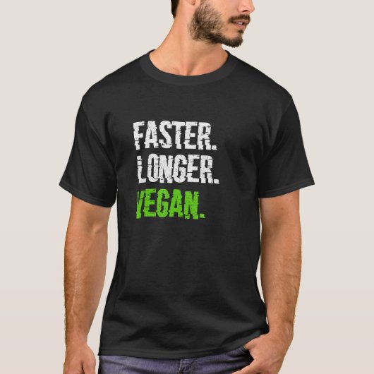 より高速な長いビーガンベジタリアンVeganism 動揺して Tシャツ (正面)