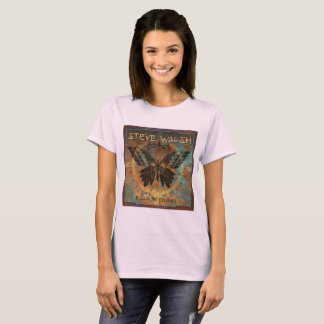 より黒い蝶芸術の女性のTシャツ Tシャツ
